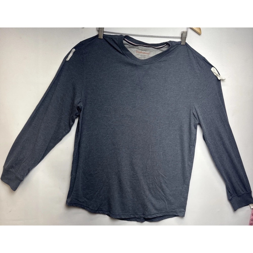 Weatherproof Vintage T-Shirt Men's XL Long‎ Sleeve Heather Blue Crew Neck